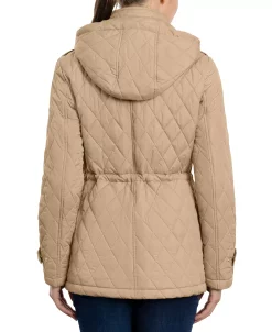 Michael Kors Women's Petite Quilted Hooded Anorak Coat -Clothing Shop 20820723 fpx
