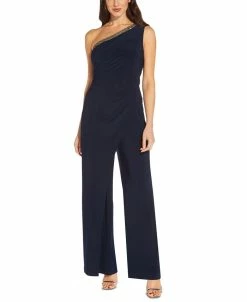 Adrianna Papell Embellished One-Shoulder Jumpsuit