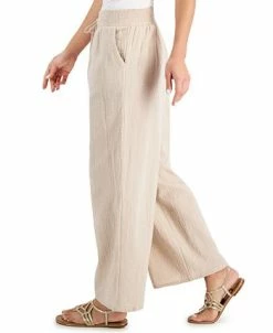 JM Collection Wide Leg Gauze Pants, Created For Macy's -Clothing Shop 20931428 fpx