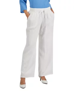 JM Collection Wide Leg Gauze Pants, Created For Macy's -Clothing Shop 21049996 fpx