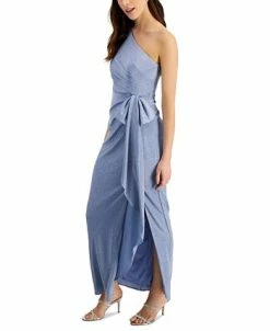 Adrianna Papell One-Shoulder Metallic Gown -Clothing Shop 21064605 fpx