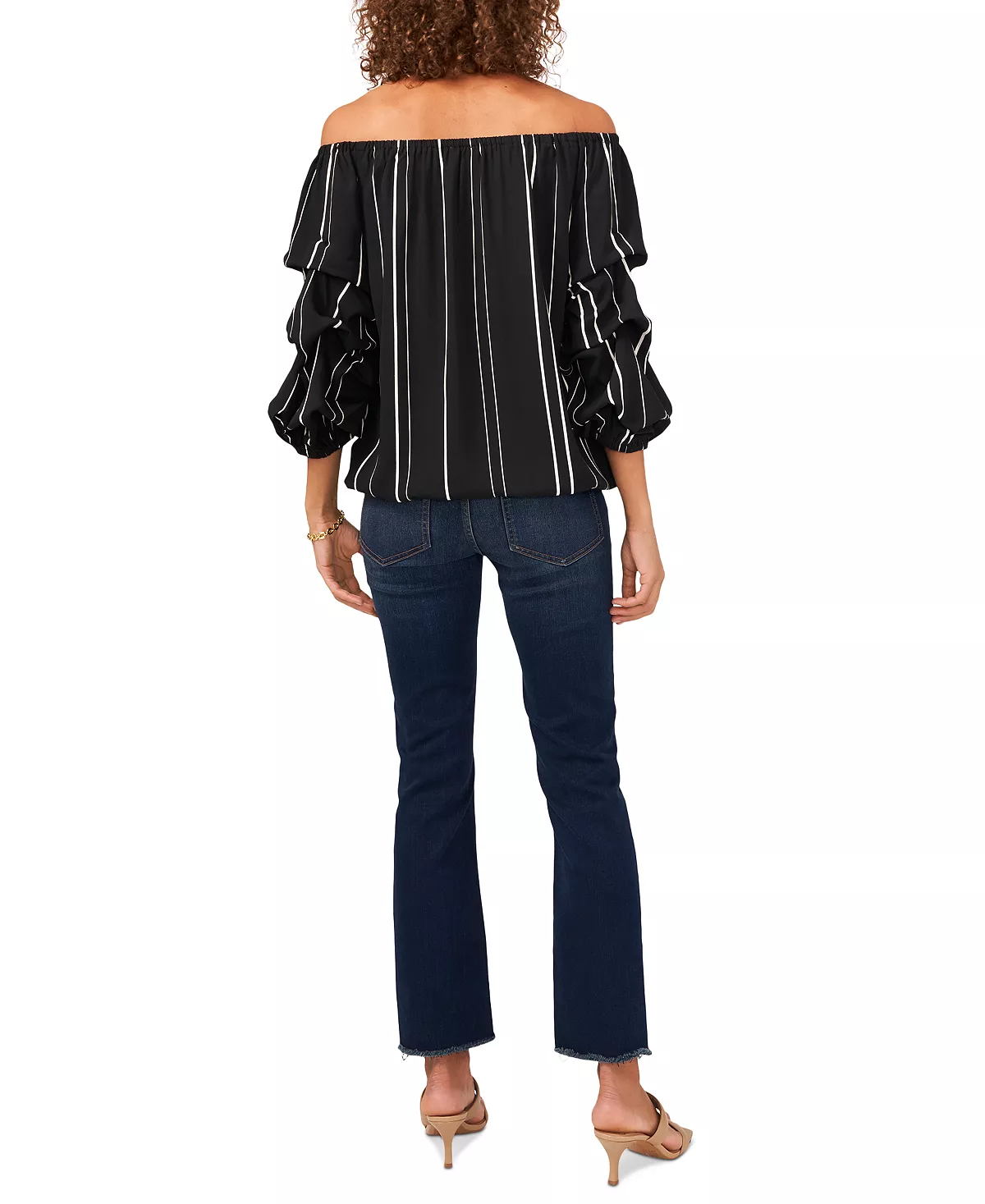 Vince Camuto Striped Balloon-Sleeve Off-The-Shoulder Top 6 Vince Camuto Striped Balloon-Sleeve Off-The-Shoulder Top - Image 4