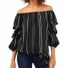 Vince Camuto Striped Balloon-Sleeve Off-The-Shoulder Top 1 Vince Camuto Striped Balloon-Sleeve Off-The-Shoulder Top -Clothing Shop 21086732 fpx