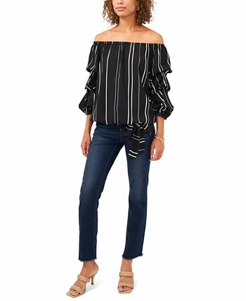 Vince Camuto Striped Balloon-Sleeve Off-The-Shoulder Top 5 Vince Camuto Striped Balloon-Sleeve Off-The-Shoulder Top - Image 3