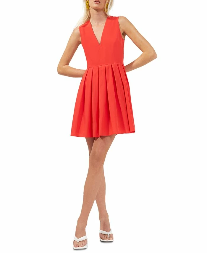 French Connection Urtney V-Neck Crepe Pleated Dress 3 French Connection Urtney V-Neck Crepe Pleated Dress