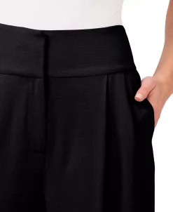 CeCe Pleated Wide-Leg Twill Pants -Clothing Shop 21107991 fpx