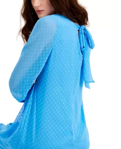 INC International Concepts Tie-Back Chiffon Shift Dress, Created For Macy's -Clothing Shop 21178803 fpx