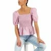 French Connection Organic Cotton Artina Smocked Peplum Top -Clothing Shop 21181619 fpx
