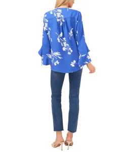 Vince Camuto Women's Floral Whisper Printed Flutter-Sleeve Blouse -Clothing Shop 21197824 fpx
