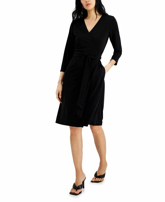 Alfani Women's V-Neck Wrap Dress, Created For Macy's 3 Alfani Women's V-Neck Wrap Dress, Created For Macy's