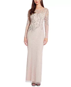 Adrianna Papell Embellished Illusion Gown