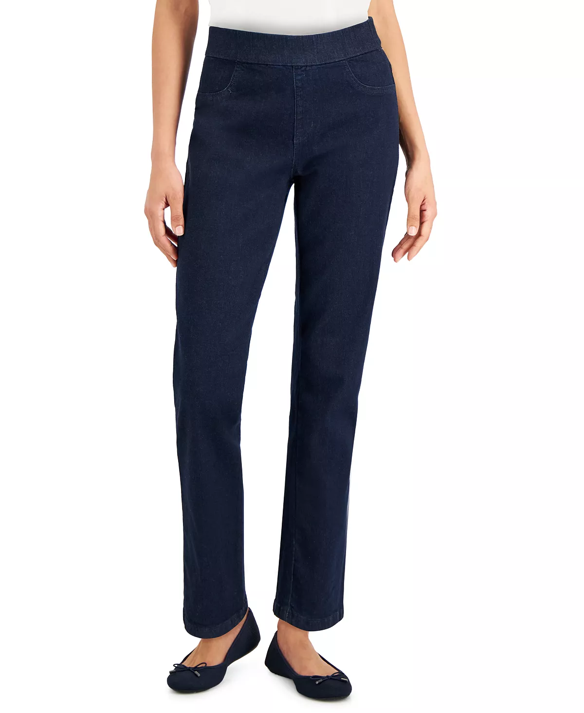 Karen Scott Women's Chambray Pull-On Jeans, Created For Macy's 3 Karen Scott Women's Chambray Pull-On Jeans, Created For Macy's