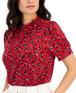Charter Club Women's Garden Paisley Bow-Neck Top, Created For Macy's -Clothing Shop 21585163 fpx