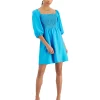 Bar III Women's Puff-Sleeve Smocked Dress, Created For Macy's -Clothing Shop 21588140 fpx