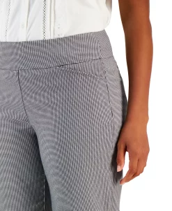 Charter Club Women's Pull-On Wide-Leg Houndstooth Pants, Created For Macy's -Clothing Shop 21597325 fpx