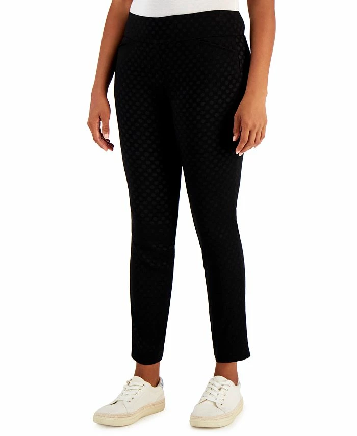 Charter Club Women's Embossed Dot Pull-On Skinny Pants, Created For Macy's 3 Charter Club Women's Embossed Dot Pull-On Skinny Pants, Created For Macy's