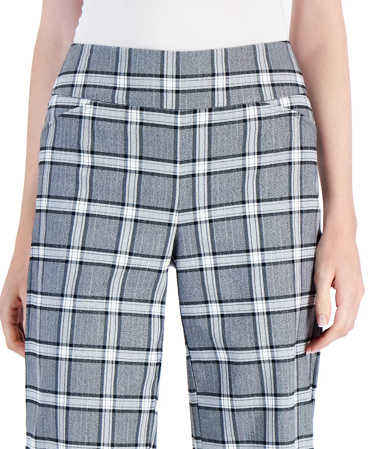 Charter Club Women's Plaid Pull-On Pants, Created For Macy's 6 Charter Club Women's Plaid Pull-On Pants, Created For Macy's - Image 4