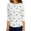 Charter Club Women's Women's Printed Dogs & Flowers Boatneck Top, Created For Macy's 1 Charter Club Women's Women's Printed Dogs & Flowers Boatneck Top, Created For Macy's -Clothing Shop 21606363 fpx