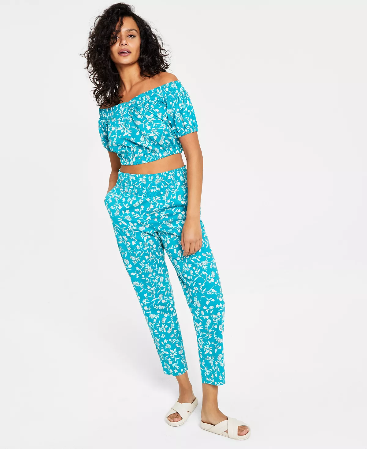 Bar III Women's Printed Pull-On Pants, Created For Macy's 3 Bar III Women's Printed Pull-On Pants, Created For Macy's