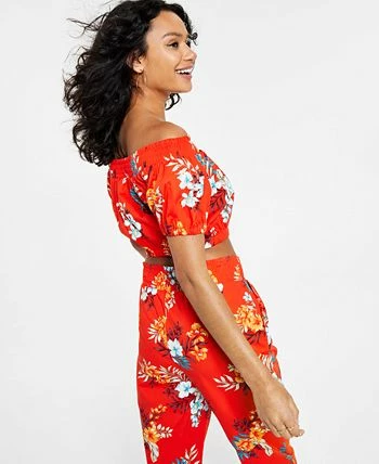Bar III Women's Printed Off-The-Shoulder Smocked Top, Created For Macy's 4 Bar III Women's Printed Off-The-Shoulder Smocked Top, Created For Macy's - Image 2