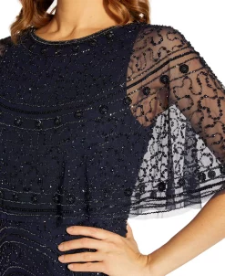Adrianna Papell Women's Beaded Cape Cocktail Dress -Clothing Shop 21714572 fpx