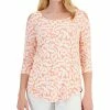JM Collection Women's Printed Burnout Top, Created For Macy's -Clothing Shop 21721941 fpx