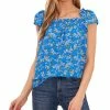 CeCe Women's Ruffled Square-Neckline Floral Top -Clothing Shop 21731102 fpx