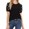 CeCe Women's Embroidered Puff-Sleeve Blouse -Clothing Shop 21731418 fpx