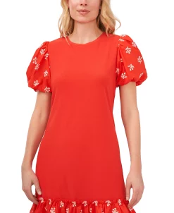 CeCe Women's Embroidered Puff-Sleeve Dress -Clothing Shop 21731529 fpx