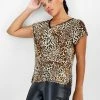 Bar III Women's V-Neck Mesh-Trim High-Low Top, Regular & Petite, Created For Macy's