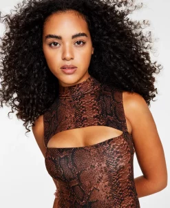 Bar III Women's Front-Cutout Printed Bodycon Dress, Created For Macy's 10 Bar III Women's Front-Cutout Printed Bodycon Dress, Created For Macy's -Clothing Shop 21748665 fpx