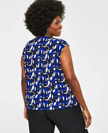 Kasper Plus Size Printed Twist-Neck Top 4 Kasper Plus Size Printed Twist-Neck Top - Image 2