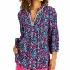 Charter Club Women's Garden Print Linen Tunic, Created For Macy's -Clothing Shop 21769570 fpx