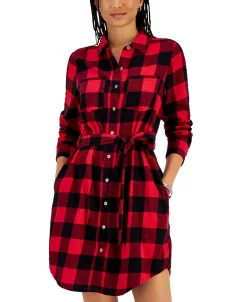 Style & Co Women's Plaid Shirtdress, Created For Macy's -Clothing Shop 21816450 fpx