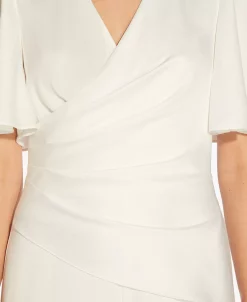 Adrianna Papell Women's Flutter-Sleeve Wide-Leg Jumpsuit -Clothing Shop 21825892 fpx