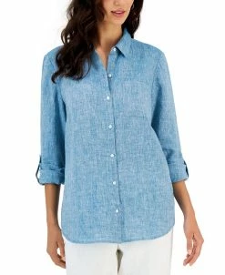 Charter Club Women's Linen Shirt, Created For Macy's