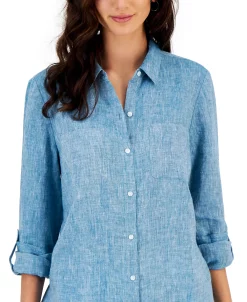 Charter Club Women's Linen Shirt, Created For Macy's -Clothing Shop 21827482 fpx