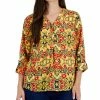 JM Collection Women's Folk Travels Printed Top, Created For Macy's -Clothing Shop 21853412 fpx