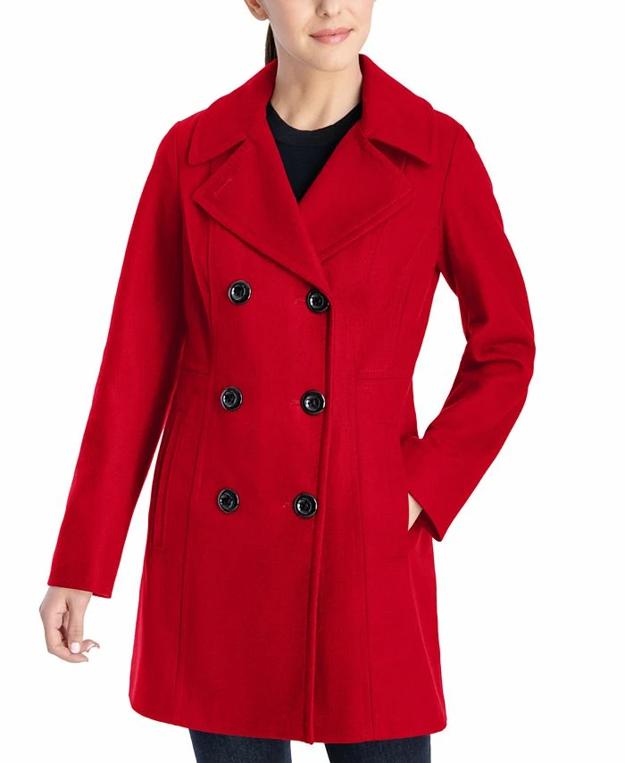 Anne Klein Women's Double-Breasted Peacoat, Created For Macy's 3 Anne Klein Women's Double-Breasted Peacoat, Created For Macy's