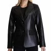 Anne Klein Women's Leather Blazer Coat