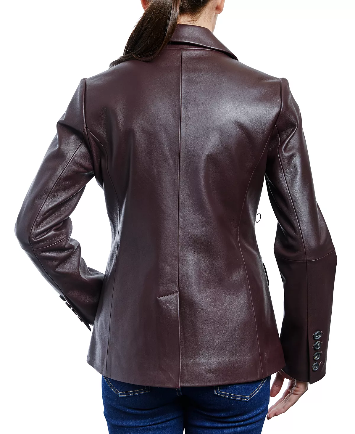 Anne Klein Women's Leather Blazer Coat 9 Anne Klein Women's Leather Blazer Coat - Image 7