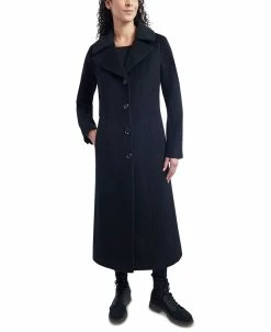 Anne Klein Women's Single-Breasted Collared Maxi Coat