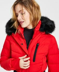 Michael Kors Women's Faux-Fur-Trim Hooded Puffer Coat, Created For Macy's -Clothing Shop 21912182 fpx
