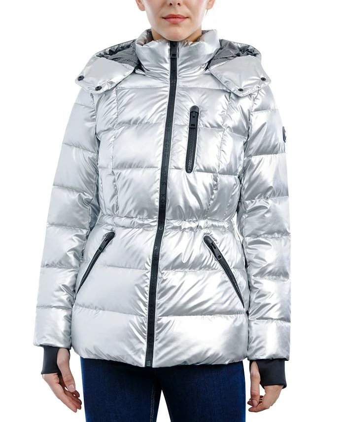 Michael Kors Women's Hooded Metallic Puffer Coat 3 Michael Kors Women's Hooded Metallic Puffer Coat