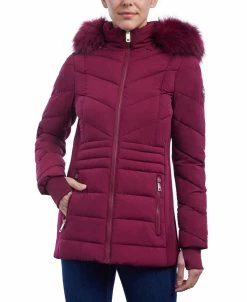 Michael Kors Women's Faux-Fur-Trim Hooded Puffer Coat, Created For Macy's
