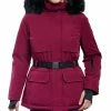 Michael Kors Women's Belted Hooded Faux-Fur-Trim Puffer Coat