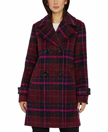 Sam Edelman Women's Double-Breasted Plaid Coat 5 Sam Edelman Women's Double-Breasted Plaid Coat - Image 3