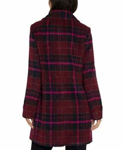 Sam Edelman Women's Double-Breasted Plaid Coat 10 Sam Edelman Women's Double-Breasted Plaid Coat -Clothing Shop 21915269 fpx