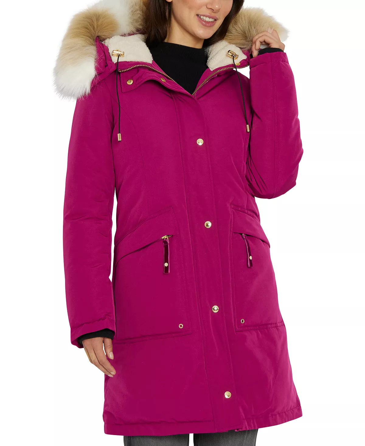 Sam Edelman Women's Faux-Fur-Trim Hooded Parka, Created For Macy's 5 Sam Edelman Women's Faux-Fur-Trim Hooded Parka, Created For Macy's - Image 3