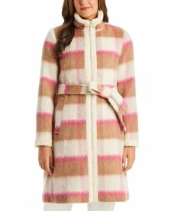 Kate Spade New York Women's Belted Plaid Coat